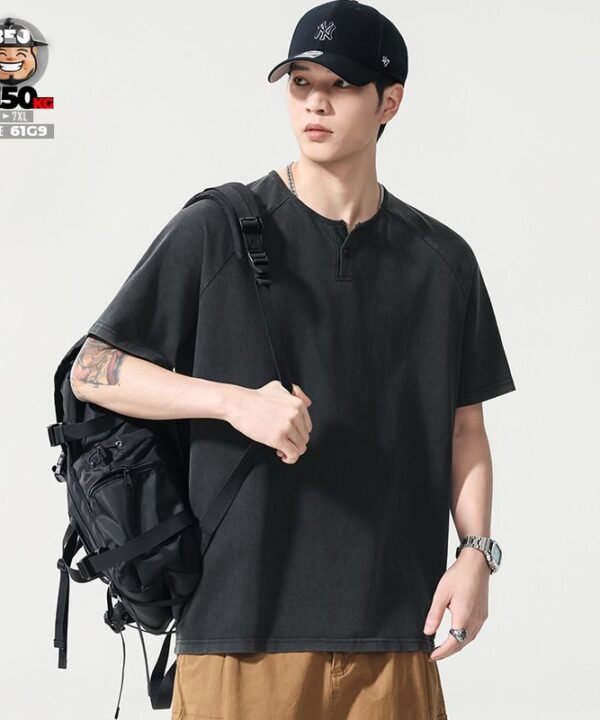 Áo thun tay ngắn wash old school tide Retro cá tính 3