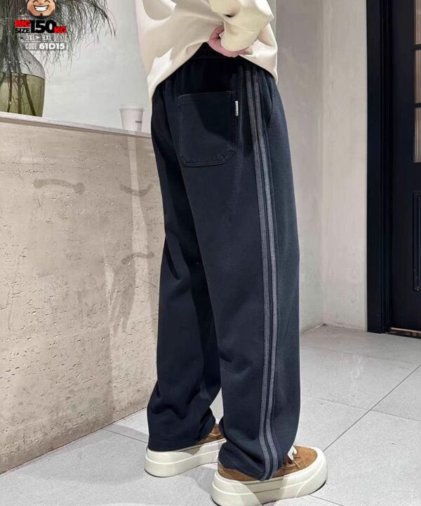 Quần dài ống suông rộng đùi 2 sọc chỉ nổi street wear style band 3