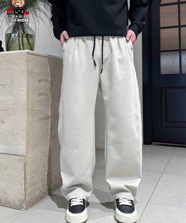 Quần dài jogger thun dầy dặn chỉ nối phối khuy nút ngang hông 2