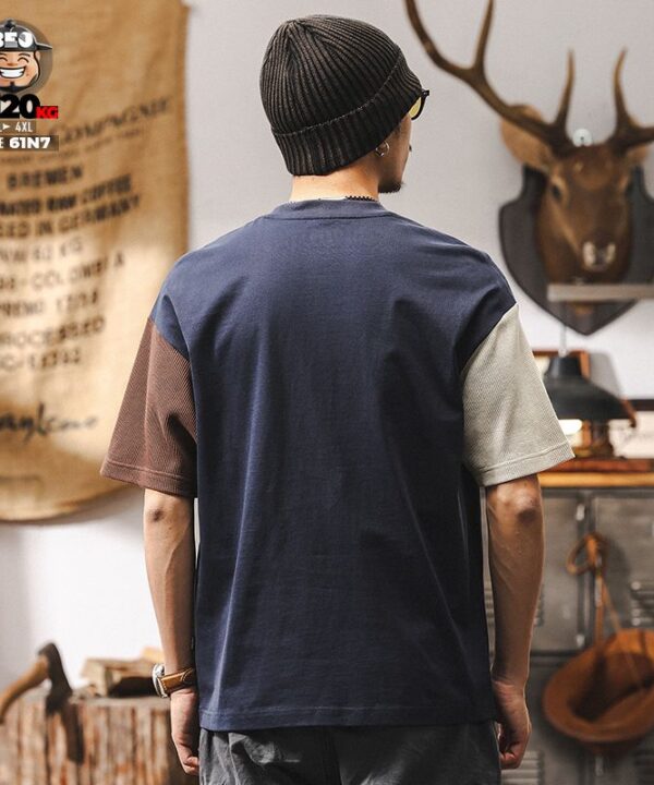 Áo thun tay ngắn cotton vải ráp phối túi họp phong cách 2