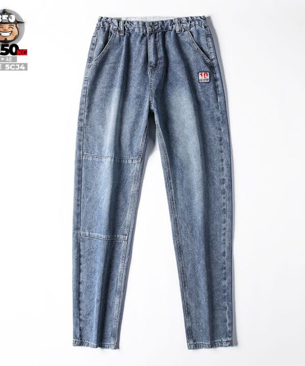 Quần Jean jean denim Dad Fit Mỹ Cotton 100 Form Rộng chỉ nổi 3