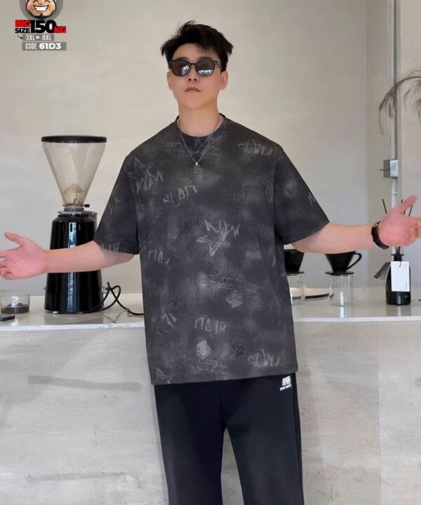 Áo thun tay ngắn texture star mama vân nổi cá tính 3