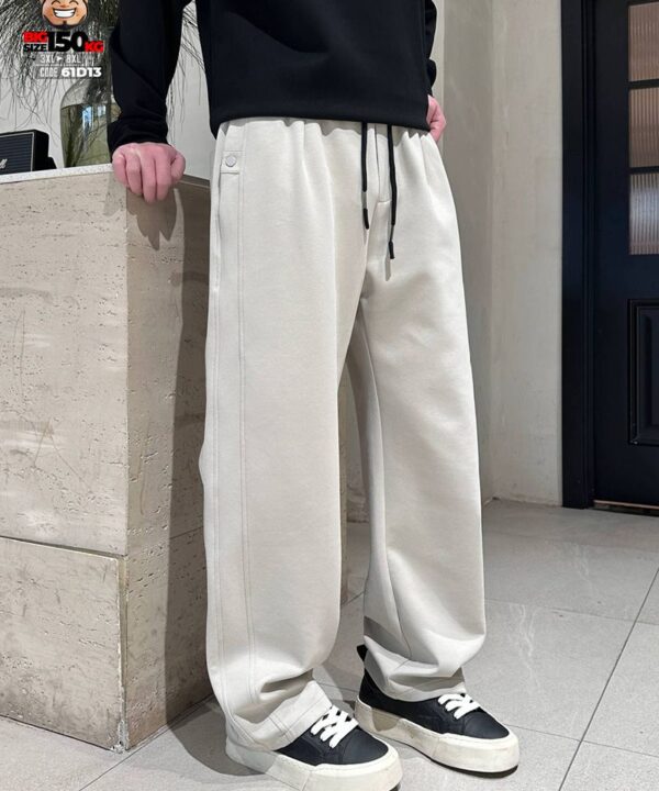 Quần dài jogger thun dầy dặn chỉ nối phối khuy nút ngang hông