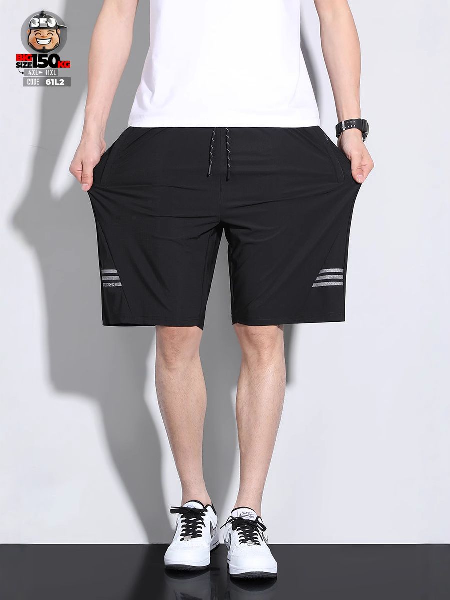 Quần short thun lạnh thể thao kiểu dáng 3 sọc ngang sport style 2 Quần short thun lạnh thể thao kiểu dáng 3 sọc ngang sport style - Ảnh 2