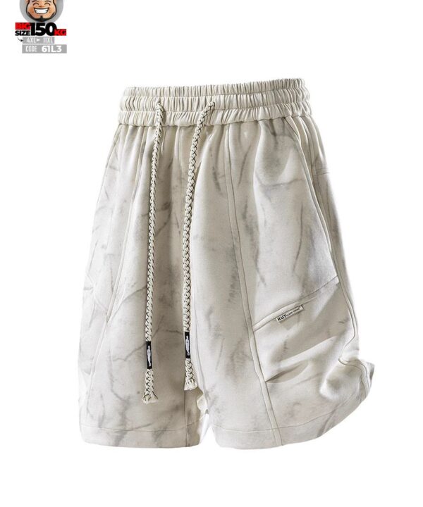 Quần short thun poly co giãn chỉ nổi họa tiết vệt loan cá tính