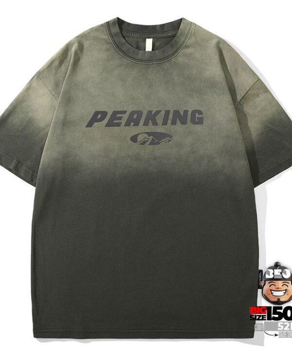 Áo thun tay ngắn Cotton Ombre PeaKing Retro Style 4
