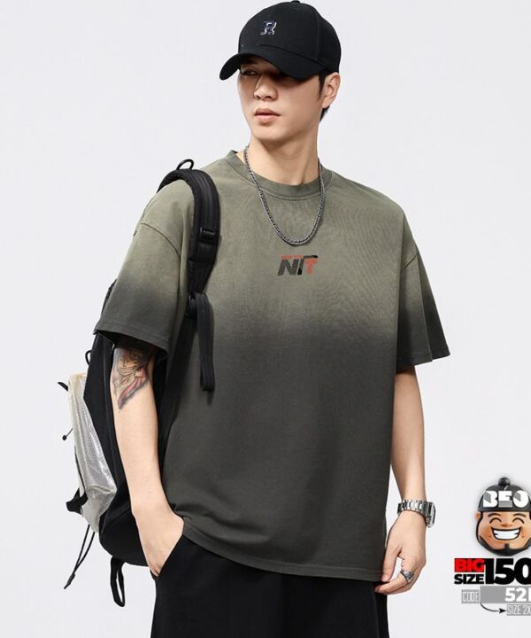 Áo thun tay ngắn Cotton Ombre New Yok Nit Retro Style 3