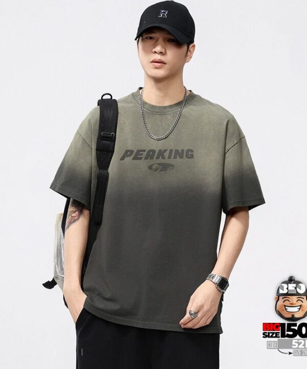 Áo thun tay ngắn Cotton Ombre PeaKing Retro Style 3