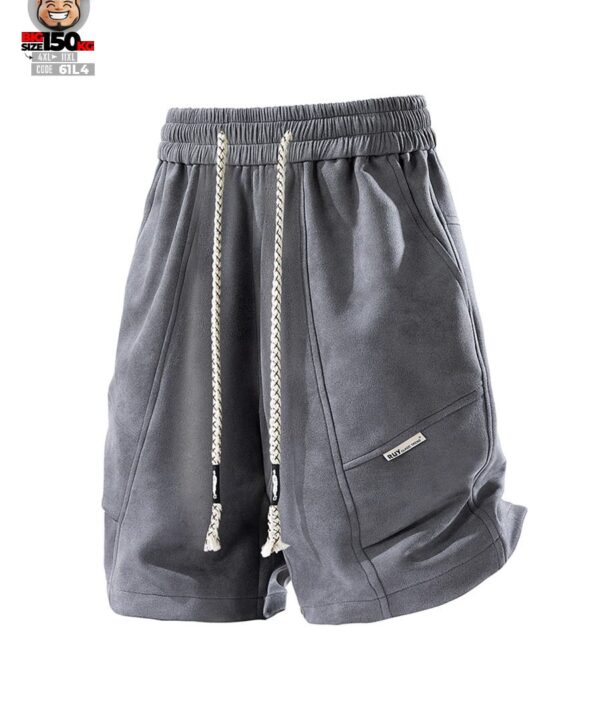 Alternative view of Quần short thun poly co giãn chỉ nổi họa tiết vệt loan cá tính