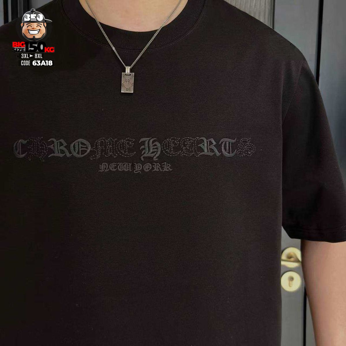 Áo thun tay ngắn cotton họa tiết cách điệu chữ La Mã cá tính 3 Áo thun tay ngắn cotton họa tiết cách điệu chữ La Mã cá tính - Ảnh 3