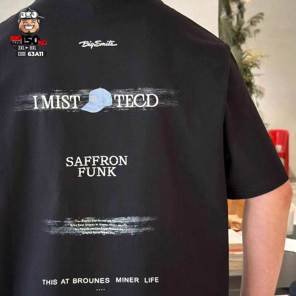 Áo thun tay ngắn cotton họa tiết chữ I Mist Tecd with head 5 Áo thun tay ngắn cotton họa tiết chữ I Mist Tecd with head - Ảnh 5