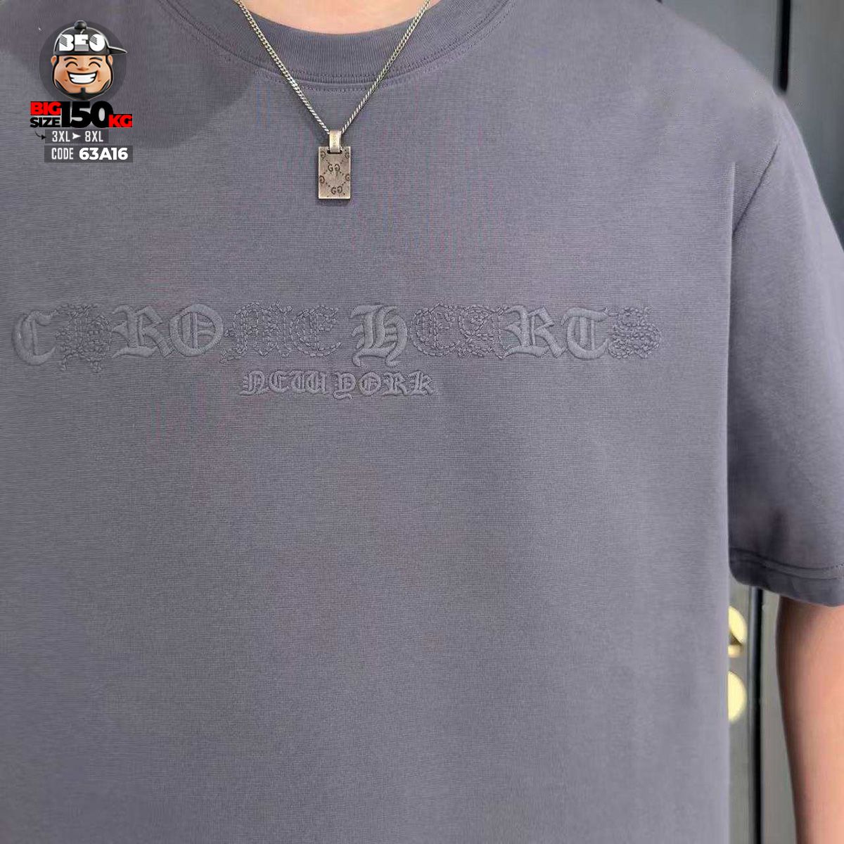 Áo thun tay ngắn cotton họa tiết cách điệu chữ La Mã cá tính 5 Áo thun tay ngắn cotton họa tiết cách điệu chữ La Mã cá tính - Ảnh 5