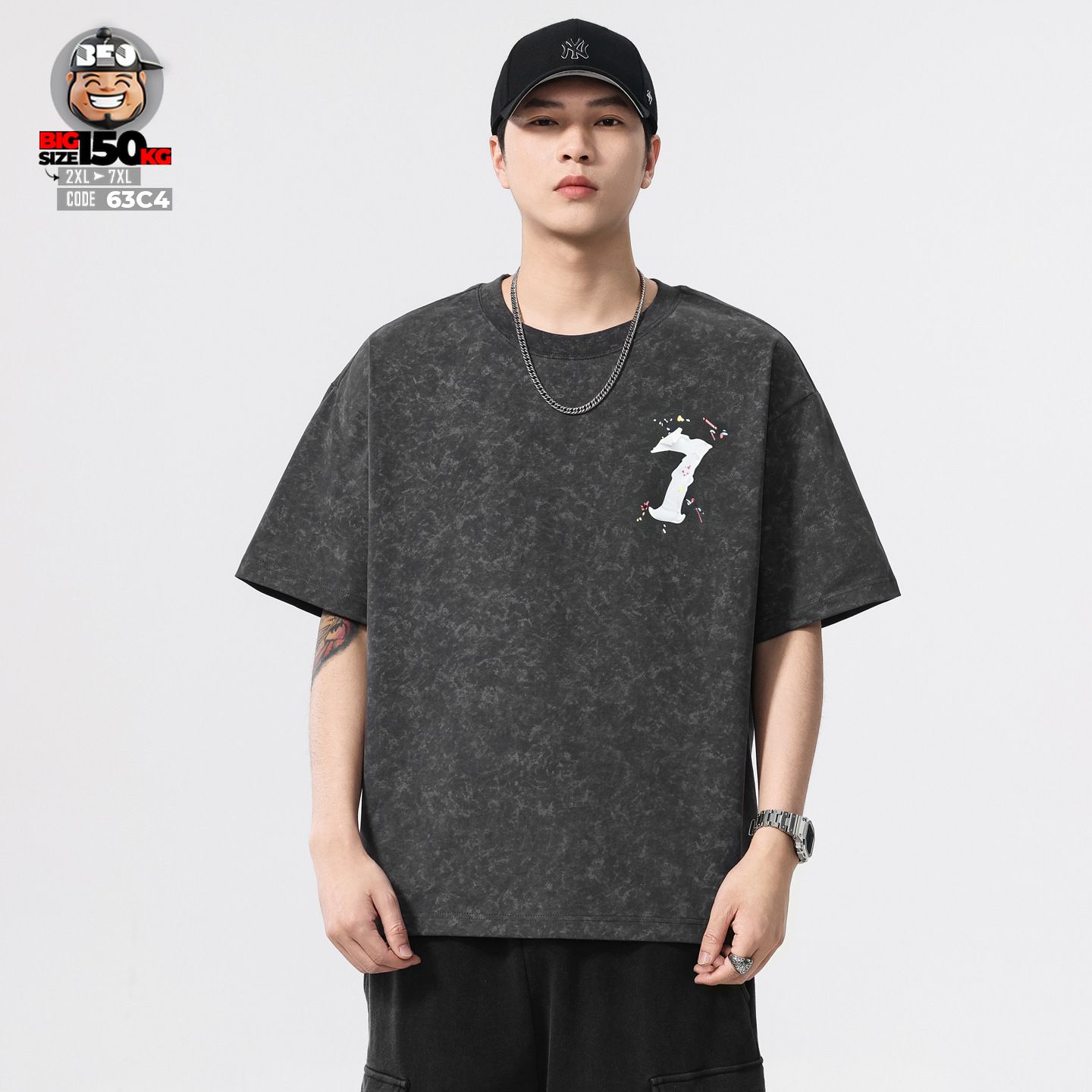 Áo thun tay ngắn vải Jacquards number 7 cách điệu eagle claw 2 Áo thun tay ngắn vải Jacquards number 7 cách điệu eagle claw - Ảnh 2