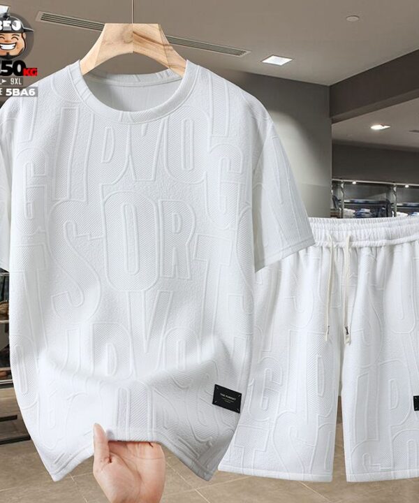 Đồ bộ thun cotton dập chữ nổi cách điệu chữ cá tính