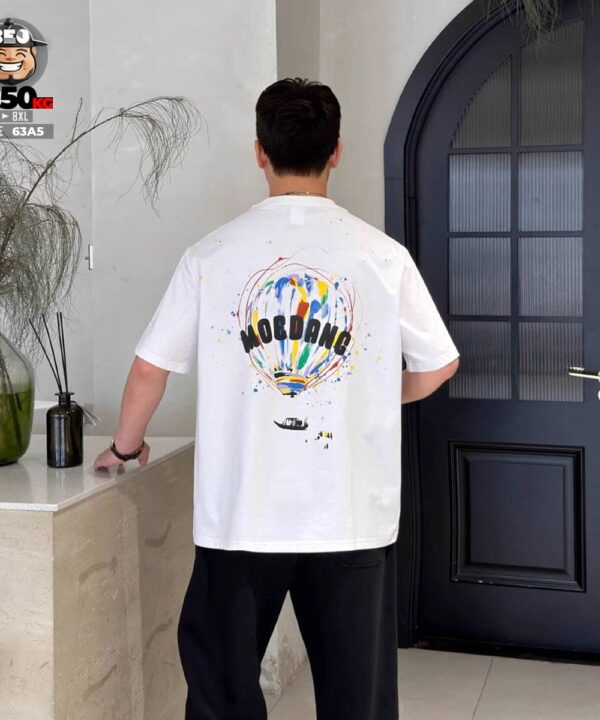 Áo thun tay ngắn cotton họa tiết kinh khí cầu MOEDANG 9 Áo thun tay ngắn cotton họa tiết kinh khí cầu MOEDANG 4
