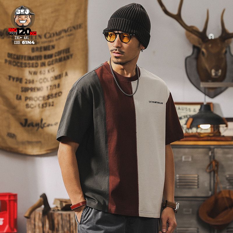 Áo thun tay ngắn phối ráp mountain club 3 Áo thun tay ngắn phối ráp mountain club - Ảnh 3