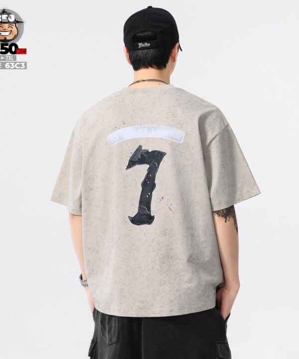 Áo thun tay ngắn vải Jacquards number 7 cách điệu eagle claw 5 Áo thun tay ngắn vải Jacquards number 7 cách điệu eagle claw 2