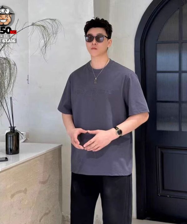 Áo thun tay ngắn cotton họa tiết cách điệu chữ La Mã cá tính