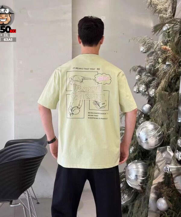 Áo thun tay ngắn cotton họa tiết thêu AE8REVE SATI8FED 3