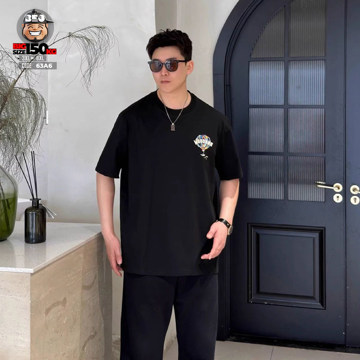 Áo thun tay ngắn cotton họa tiết kinh khí cầu MOEDANG 3 Áo thun tay ngắn cotton họa tiết kinh khí cầu MOEDANG - Ảnh 3