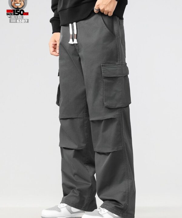 Alternative view of Quần dài cargo túi hộp ống suông form rộng ống dài phong cách lính dù gấp nếp