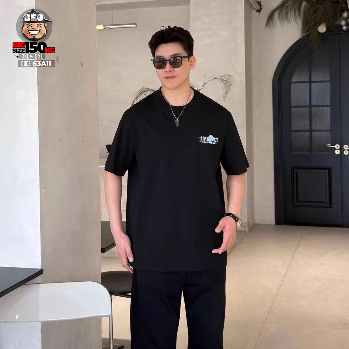 Áo thun tay ngắn cotton họa tiết chữ I Mist Tecd with head 3 Áo thun tay ngắn cotton họa tiết chữ I Mist Tecd with head - Ảnh 3