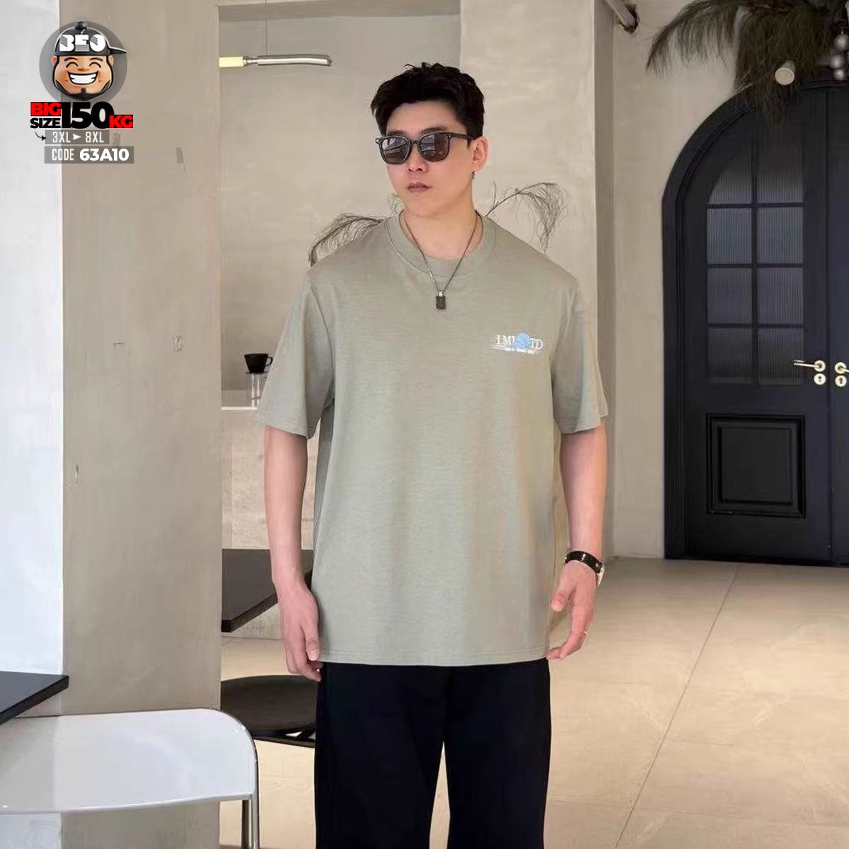 Áo thun tay ngắn cotton họa tiết chữ I Mist Tecd with head 2 Áo thun tay ngắn cotton họa tiết chữ I Mist Tecd with head - Ảnh 2