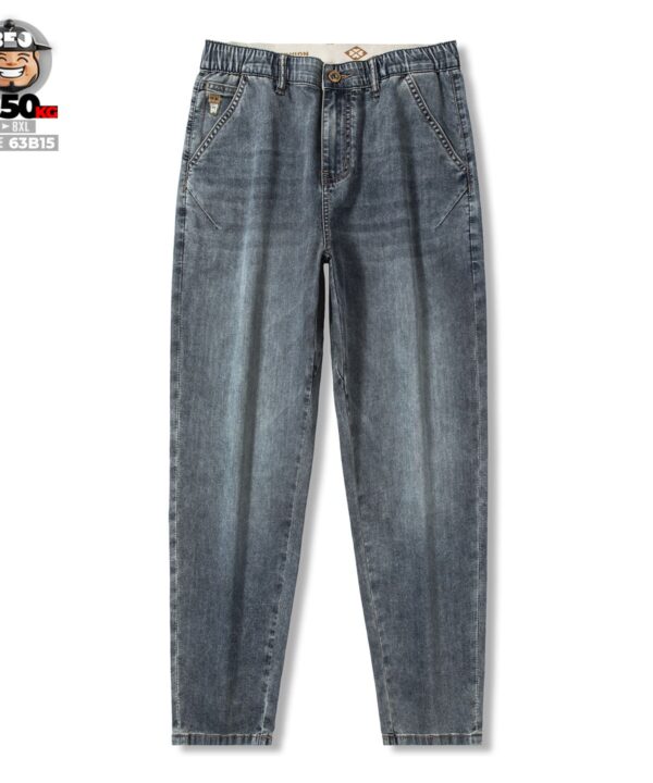 Quần dài jean Lyocell Tencel 9 tấc form rộng ống côn wash mềm co giãn 4