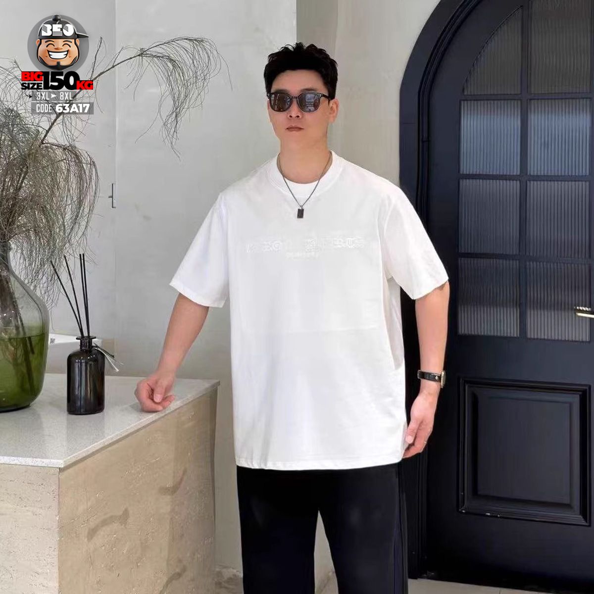 Áo thun tay ngắn cotton họa tiết cách điệu chữ La Mã cá tính 2 Áo thun tay ngắn cotton họa tiết cách điệu chữ La Mã cá tính - Ảnh 2