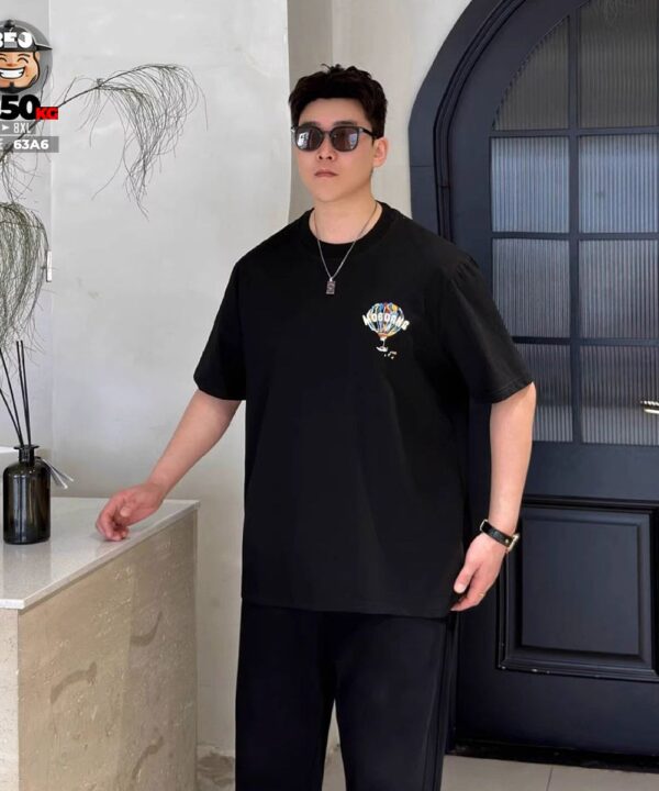 Áo thun tay ngắn cotton họa tiết kinh khí cầu MOEDANG 8 Áo thun tay ngắn cotton họa tiết kinh khí cầu MOEDANG 3