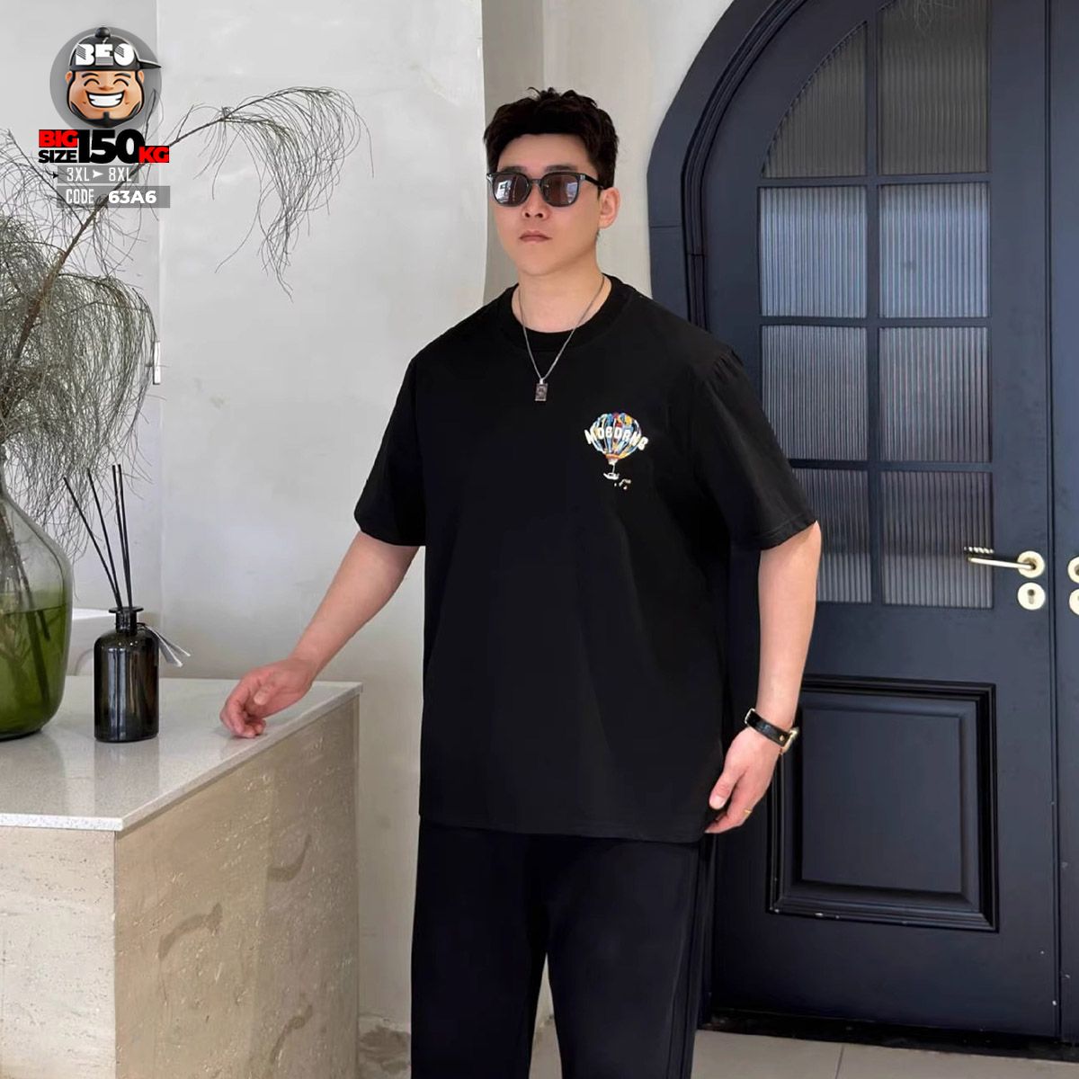 Áo thun tay ngắn cotton họa tiết kinh khí cầu MOEDANG 4 Áo thun tay ngắn cotton họa tiết kinh khí cầu MOEDANG - Ảnh 4