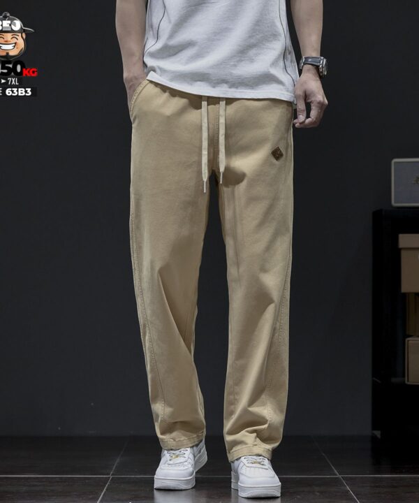 Quần dài Kaki cotton đũng lá liễu ống suông co giãn casual style