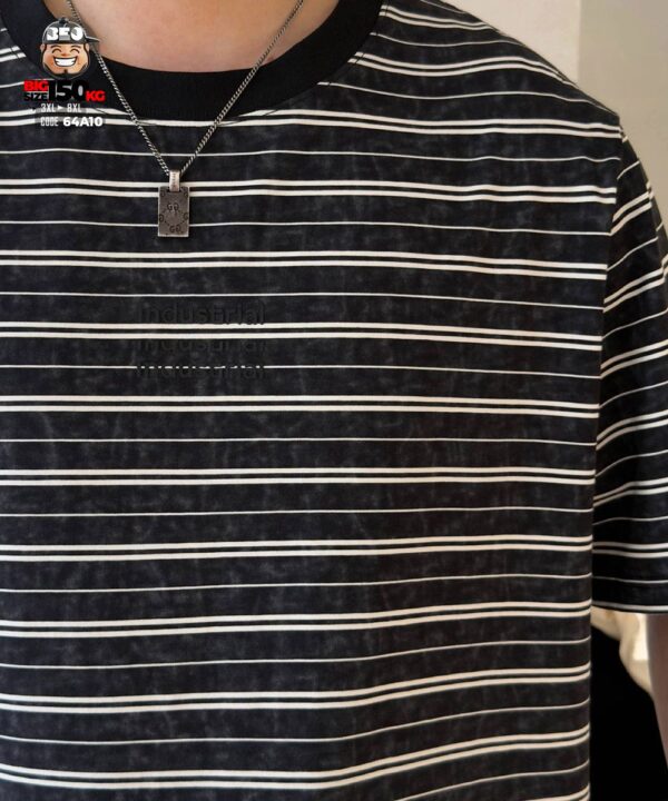 Áo thun tay ngắn sọc ngang industrial text 2