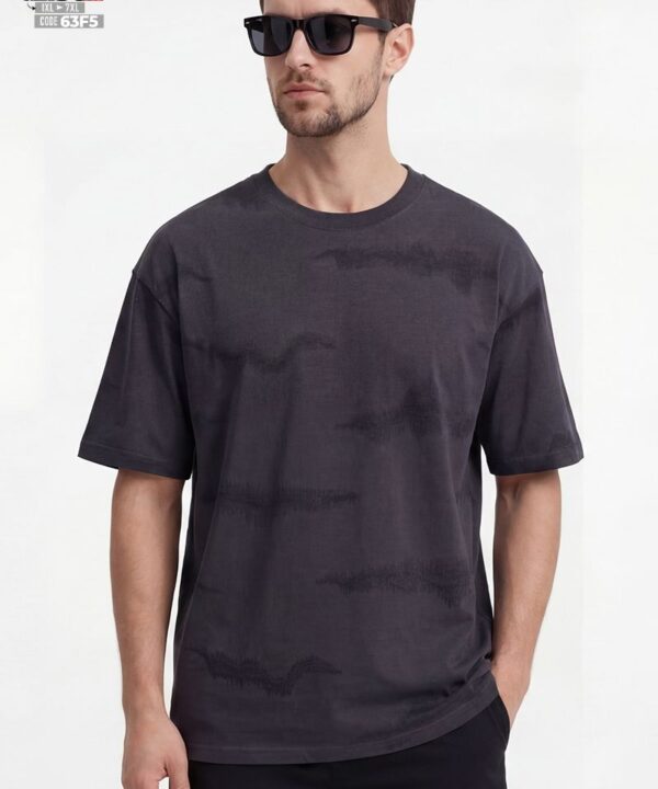 Áo thun tay ngắn cotton pha texture nổi nhẹ form suông streetwear style