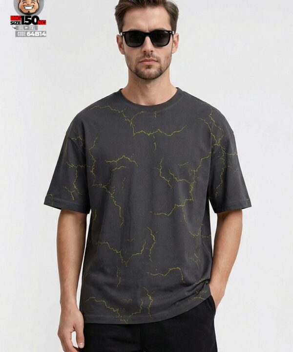 Áo thun tay ngắn họa tiết thunder co giãn form co giãn street style 2