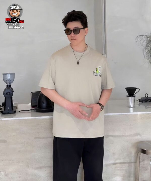 Áo thun tay ngắn họa tiết funny dinosaur try again