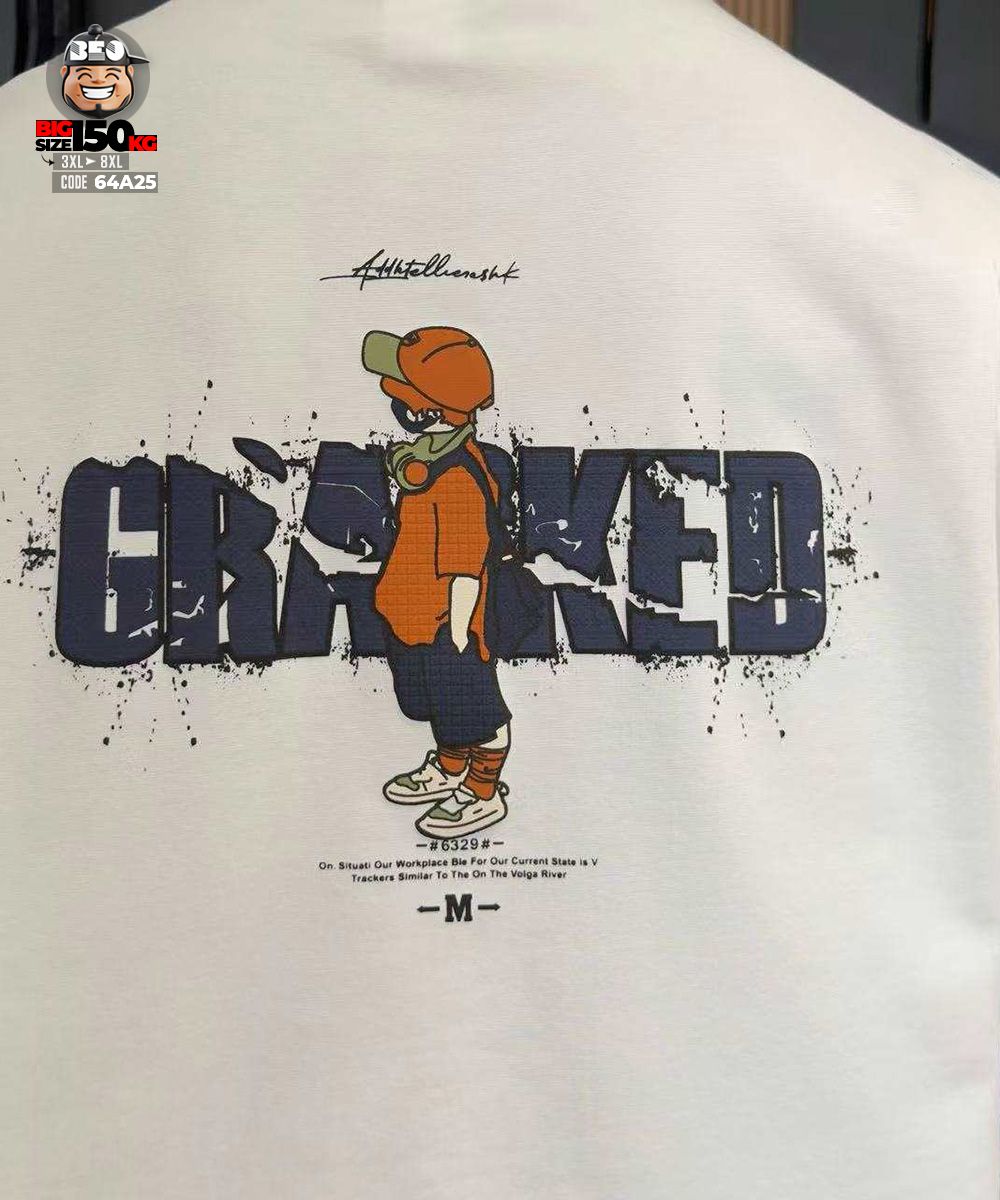 Áo thun tay ngắn in họa tiết Cracker person streetwear 2 Áo thun tay ngắn in họa tiết Cracker person streetwear - Ảnh 2