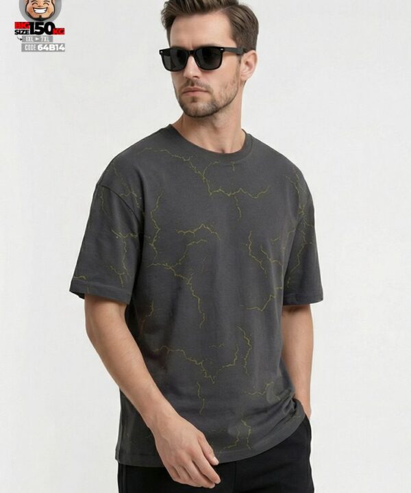 Áo thun tay ngắn họa tiết thunder co giãn form co giãn street style 3