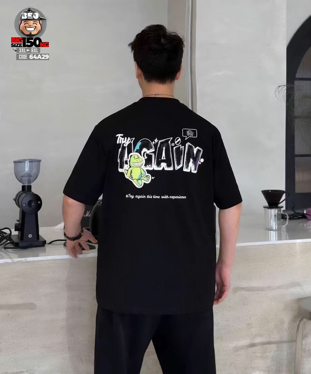 Áo thun tay ngắn họa tiết funny dinosaur try again 3 Áo thun tay ngắn họa tiết funny dinosaur try again - Ảnh 3