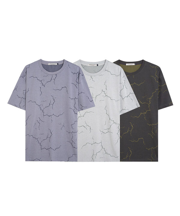 Áo thun tay ngắn họa tiết thunder co giãn form co giãn street style 4