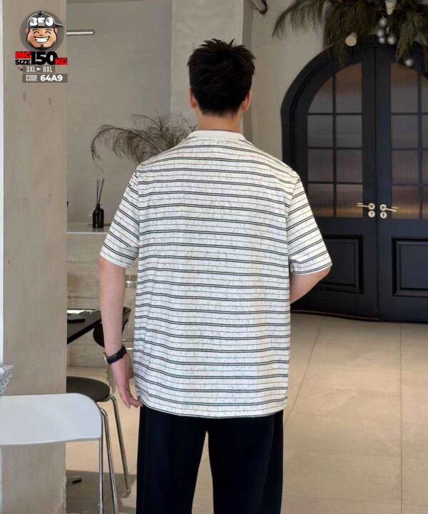 Áo thun tay ngắn sọc ngang industrial text 3