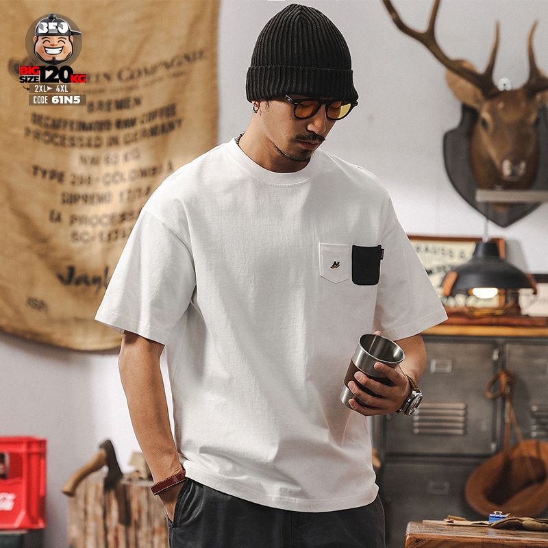 Áo thun tay ngắn cotton túi kép phong cách cá tính 3 Áo thun tay ngắn cotton túi kép phong cách cá tính - Ảnh 3