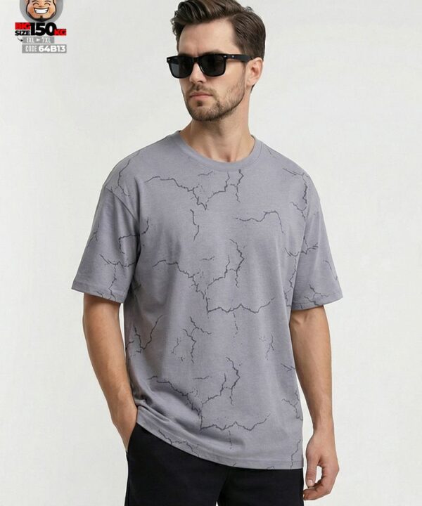 Alternative view of Áo thun tay ngắn họa tiết thunder co giãn form co giãn street style