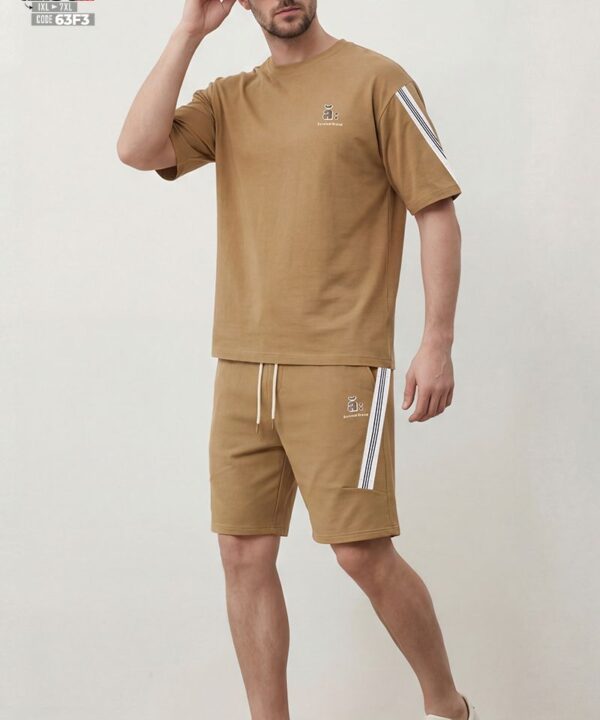 Đồ bộ cotton mát nhẹ form rộng phối sọc hai bên phong cách daily sport