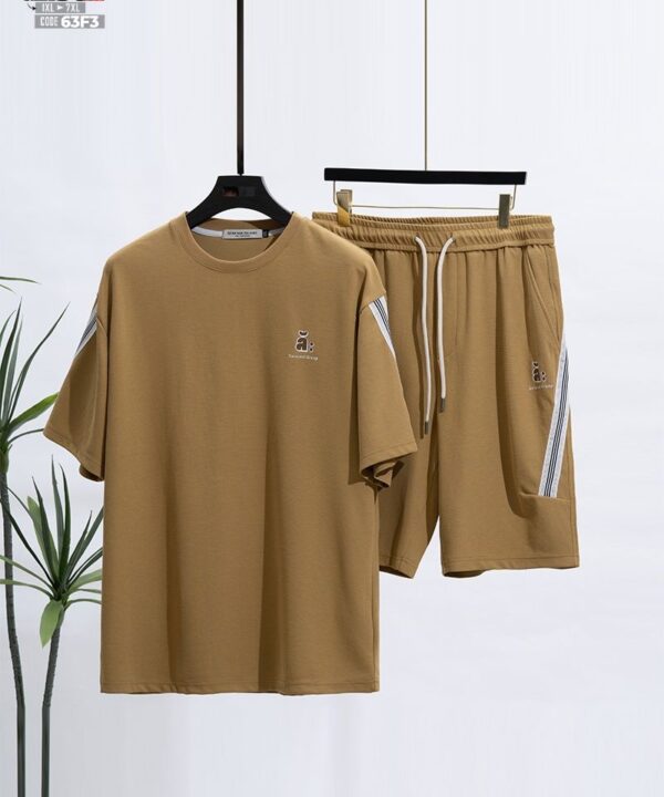 Đồ bộ cotton mát nhẹ form rộng phối sọc hai bên phong cách daily sport 4