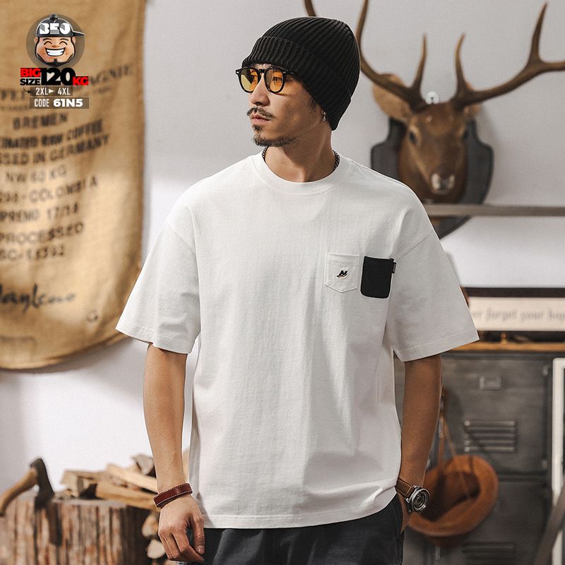Áo thun tay ngắn cotton túi kép phong cách cá tính 5 Áo thun tay ngắn cotton túi kép phong cách cá tính - Ảnh 5