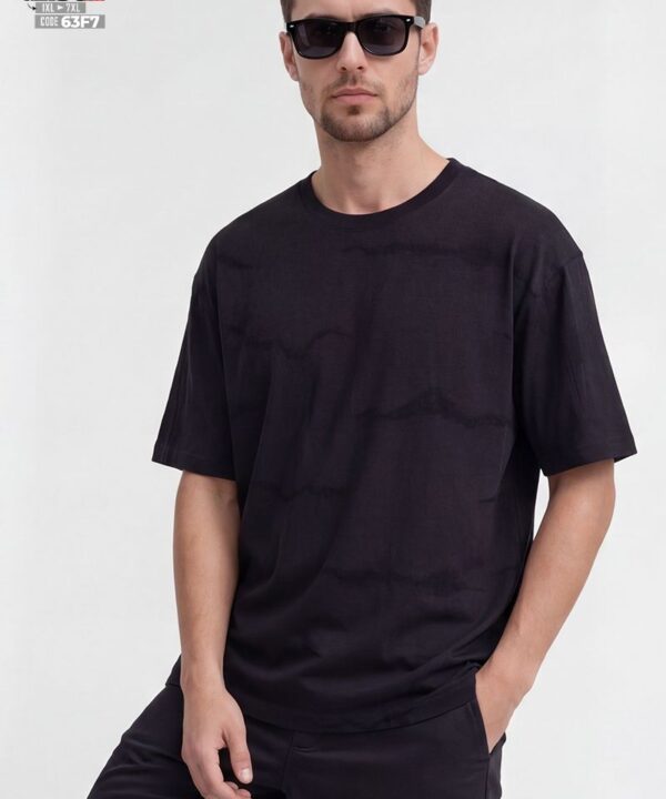 Áo thun tay ngắn cotton pha texture nổi nhẹ form suông streetwear style 2