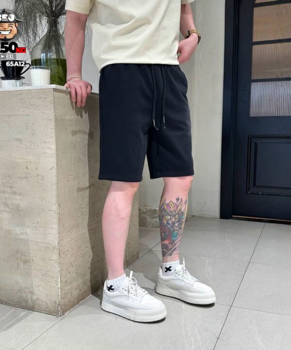 Quần short thun suông basic logo dập nổi form rộng big size 3