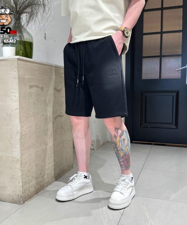 Quần short thun suông basic logo dập nổi form rộng big size 1