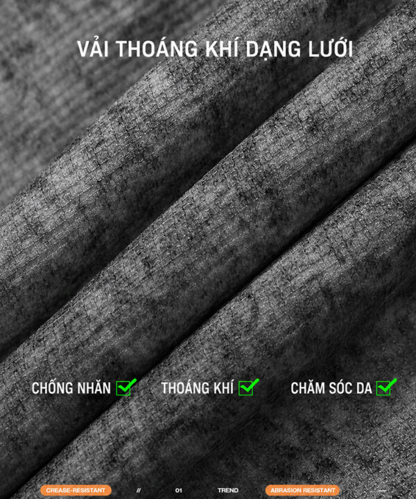 Đồ bộ ngắn tay short thun vải kiểu lưới Jacquard thoáng mát 3